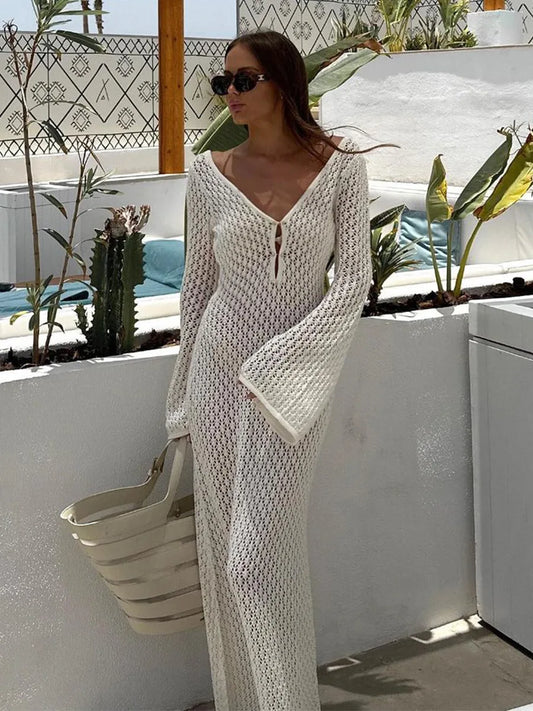 Sexy Women Knitwear Backless Dress